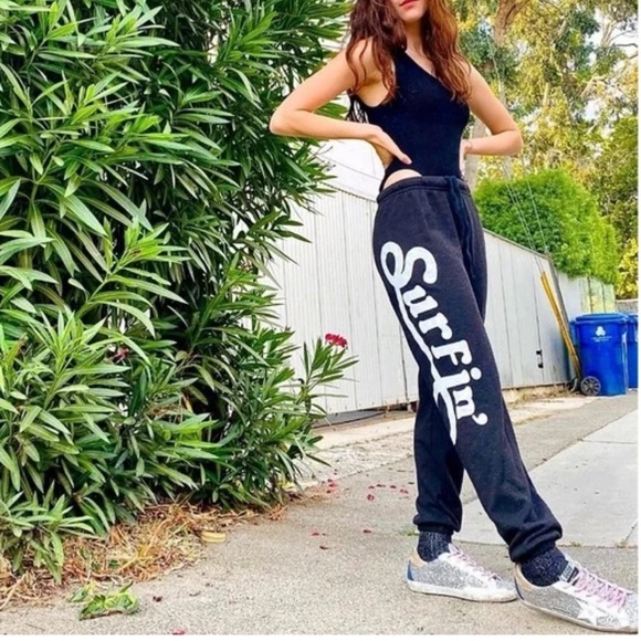 Aviator Nation Men or Women Surfin Dark Gray/Black Sweatpants 🖤 Large - Picture 5 of 13